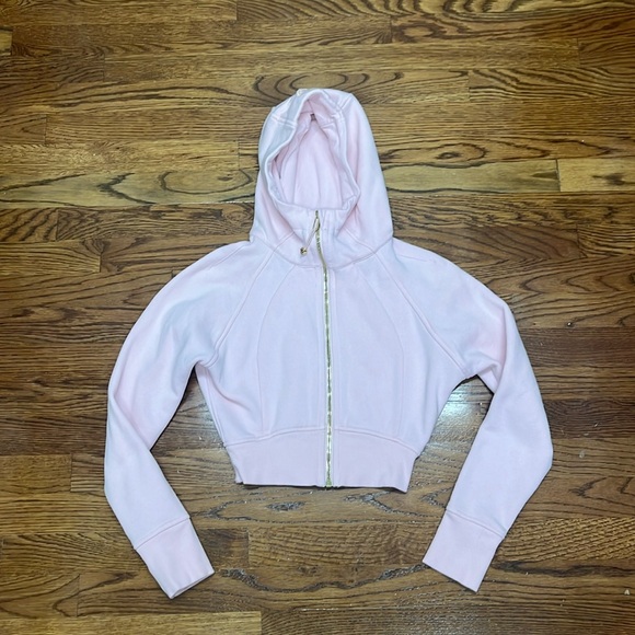 lululemon athletica Tops - Lululemon Scuba Cropped Full Zip Hoodie Size 2 Vitapink